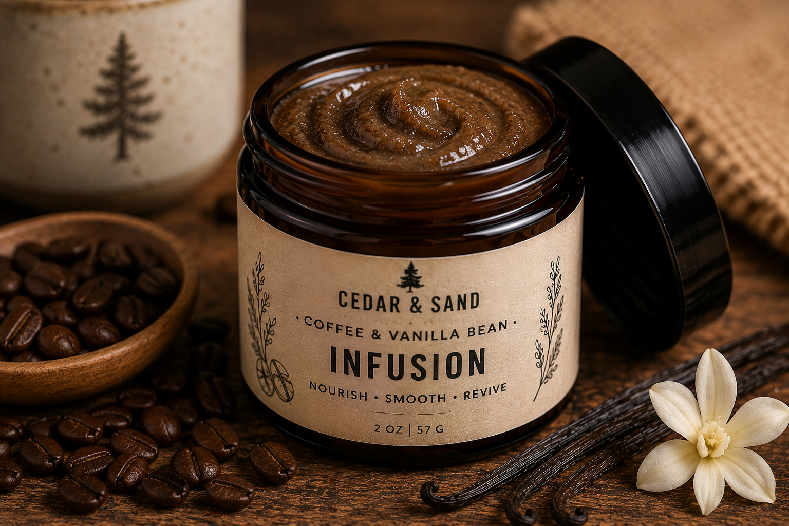 Coffee & Vanilla Infused WHIPPED Tallow Balm